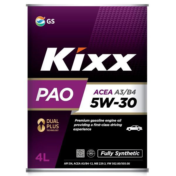 Моторное масло KIXX PAO A3/B4 5W-30, синтетика, 4л